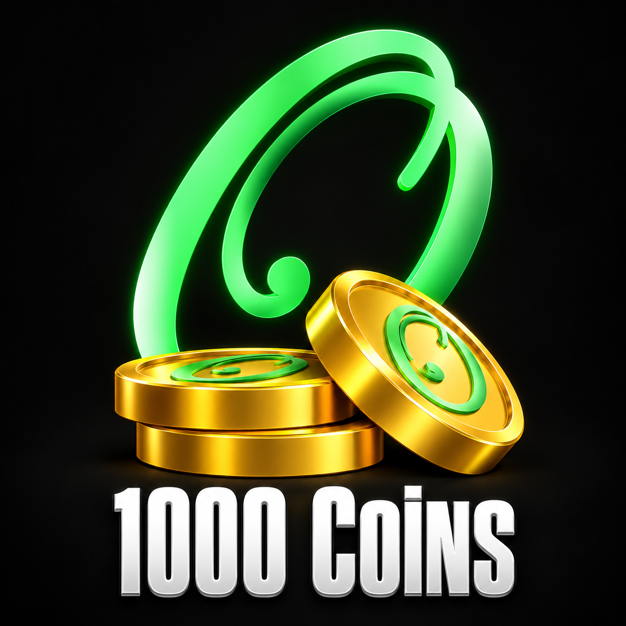 1000 Coins ONEGF, pièces dorées avec le logo O vert