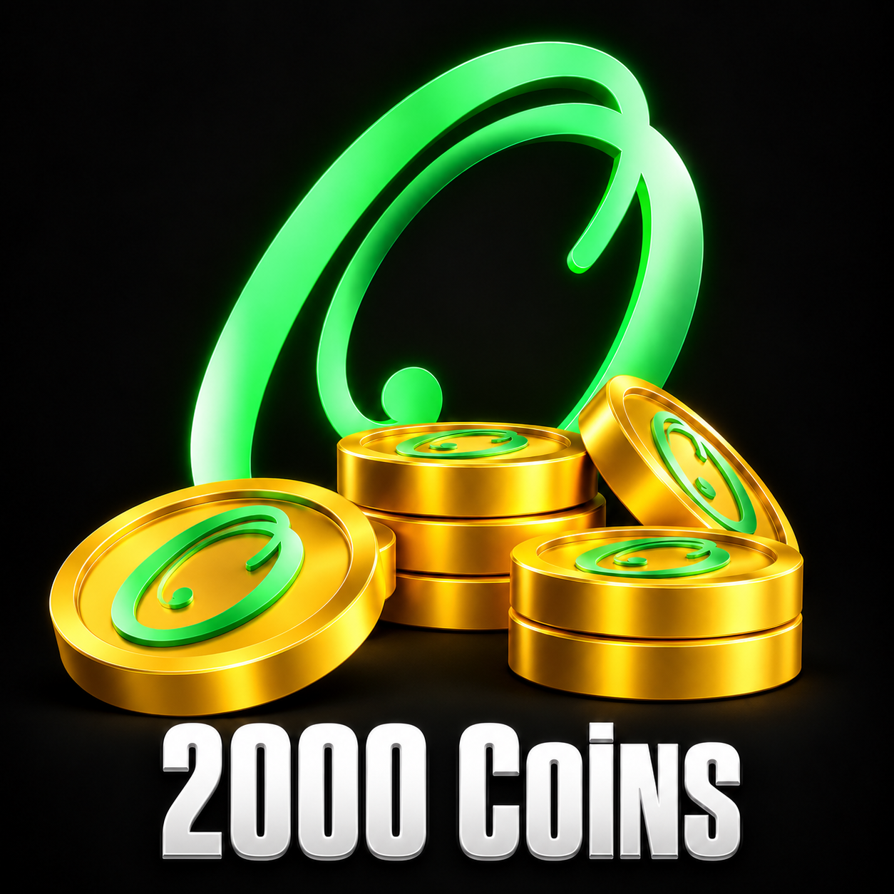 2000 Coins ONEGF, pièces dorées avec le logo O vert