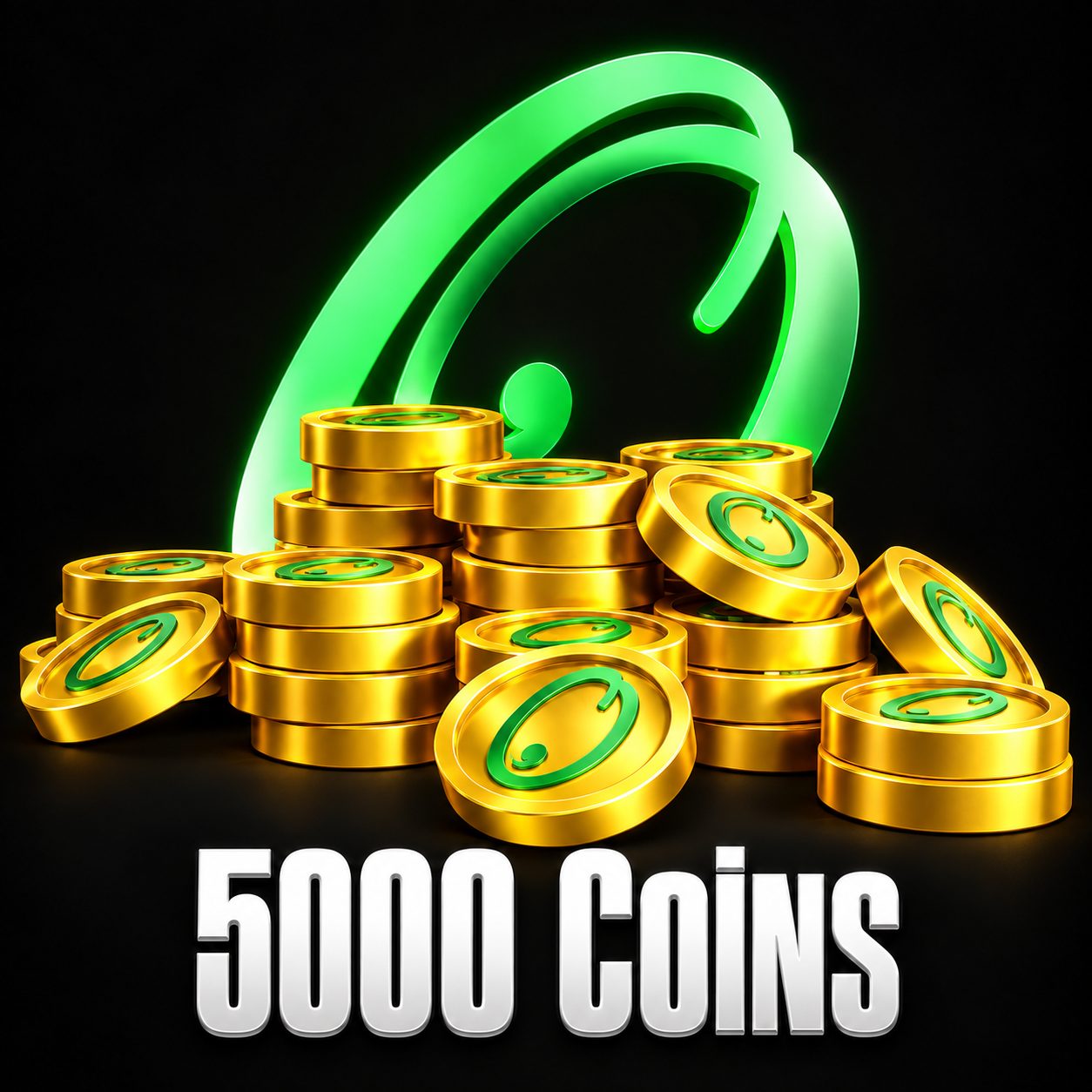5000 Coins ONEGF, pièces dorées avec le logo O vert